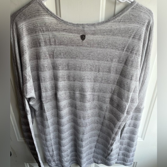 Kuhl Women’s Linen Blend Lightweight V-Neck striped‎ Sylvie Sweater Size Large - Picture 6 of 8